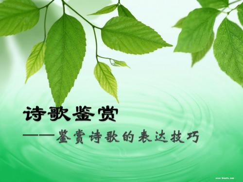 2019高考诗歌鉴赏表达技巧(公开课)
