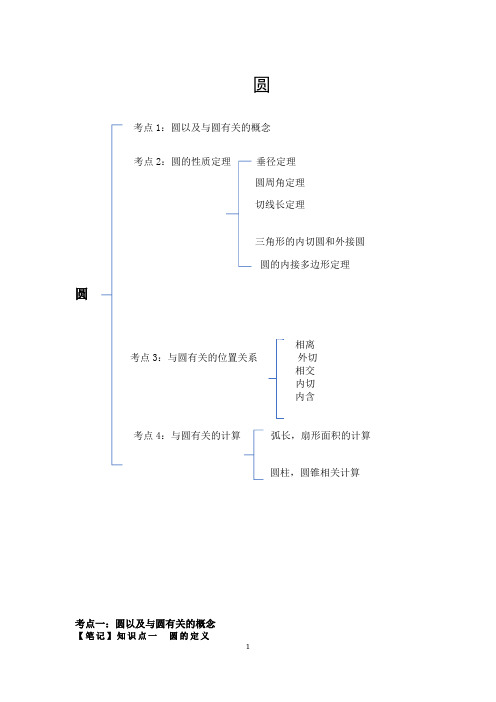 沪科版数学 九年级下册 -圆 讲义 