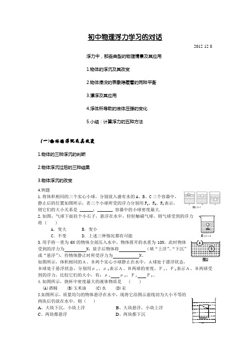 初中物理浮力学习的对话 文档 2