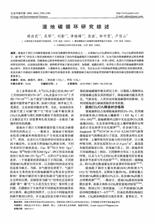 湿地碳循环研究综述