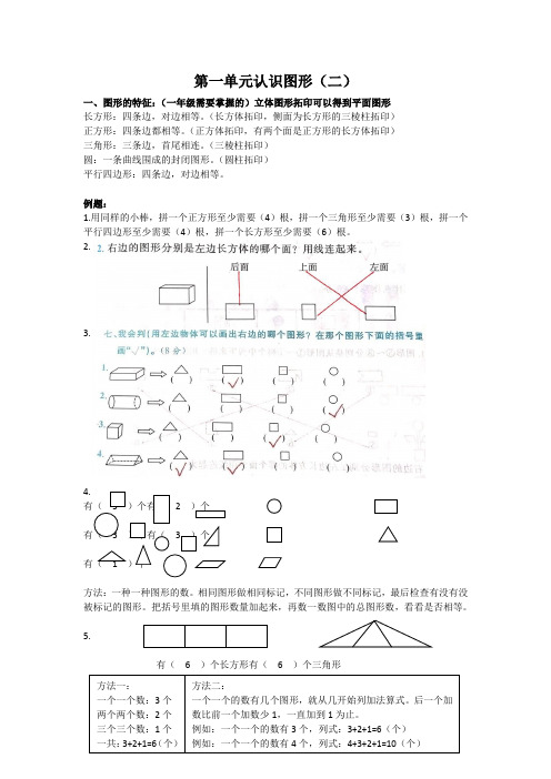 2018一年级下册数学复习资料重要