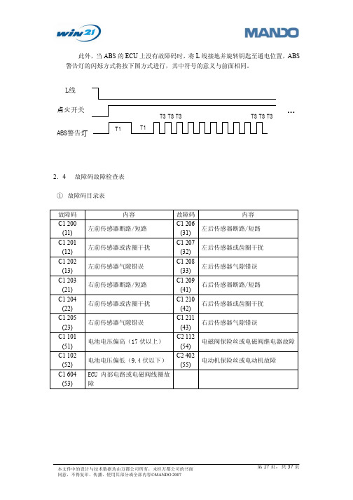 圣达菲ABS(万都系统)培训手册