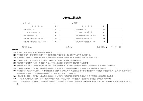 专利情况统计表