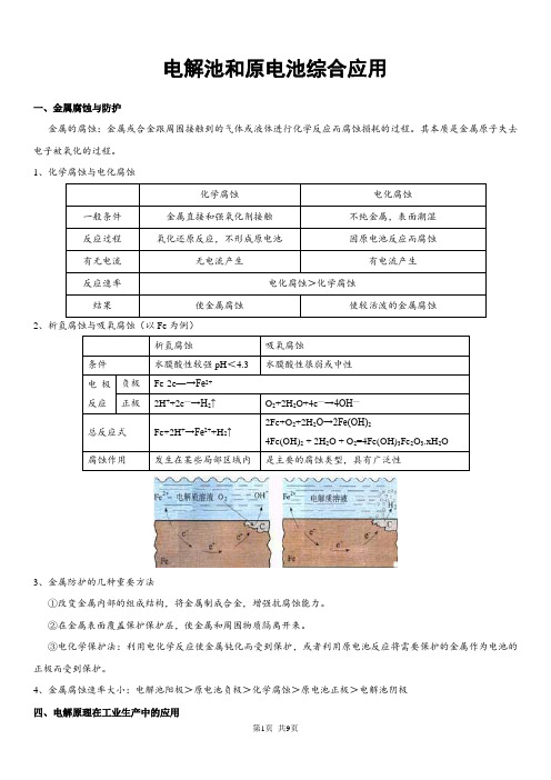 2015高考电化学讲义和练习(打印版)