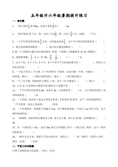 五年级(下册)数学试卷提升练习 人教新课标含答案