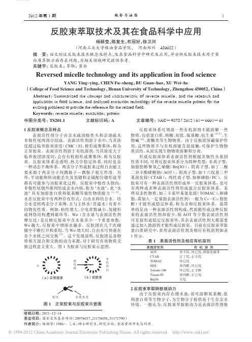 反胶束萃取技术及其在食品科学中应用_杨颖莹