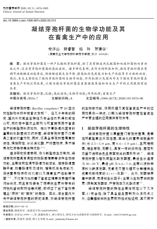 凝结芽孢杆菌的生物学功能及其在畜禽生产中的应用