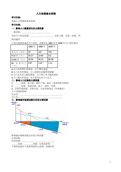 高考地理人教版总复习人文地理基本原理