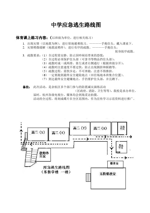 学校逃生应急和逃生路线图