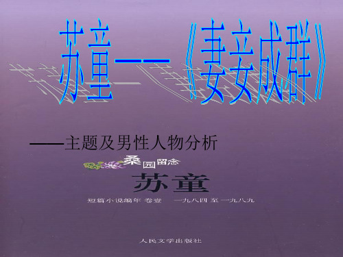_苏童《妻妾成群》主题及男性人物分析