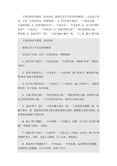 卫龙经典语句推荐