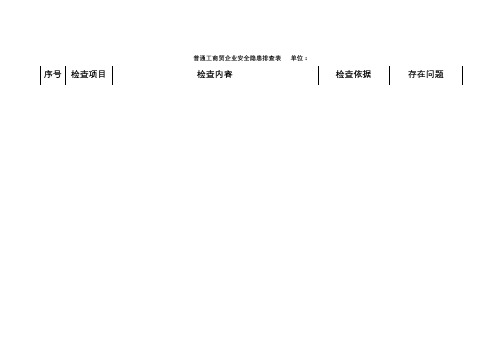 企业安全隐患排查表