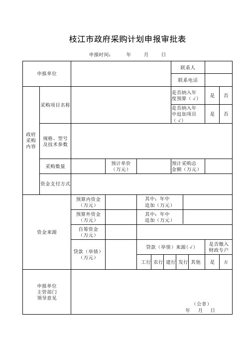 政府采购审批表