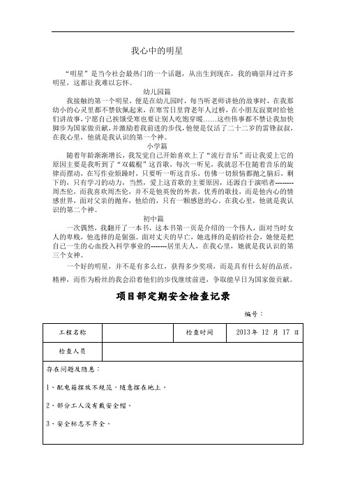 最新我心中的明星电子教案