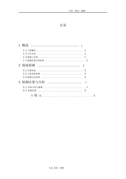 地质雷达探测报告
