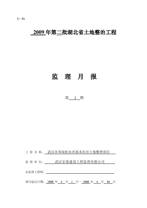 水洪土地整理监理月报