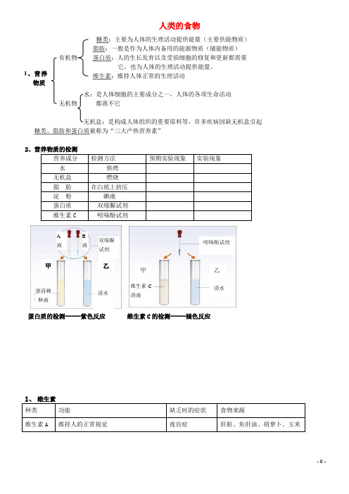 七年级生物下册 综合复习纲要及概念图 北师大版