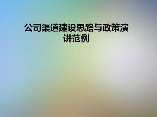 公司渠道建设思路与政策演讲范例