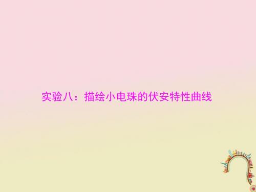 2019版高考物理一轮复习实验八描绘小电珠的伏安特性曲线课件