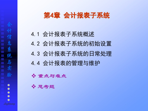 第4章 会计报表子系统