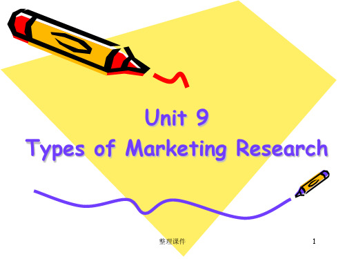 工商管理专业英语Unit 9 Types of Marketing Research
