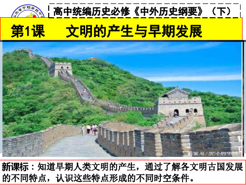 高中统编版历史新教材《中外历史纲要》(下)课件文明的产生与早期发展(共32张PPT)