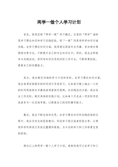 两学一做个人学习计划