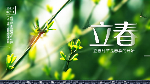 简约小清新二十四节气立春节气介绍通用PPT模板