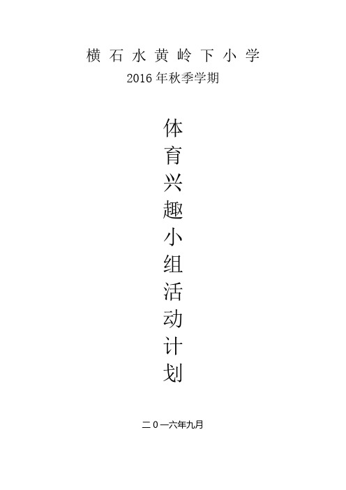 小学体育兴趣小组活动计划、总结Microsoft Word 文档