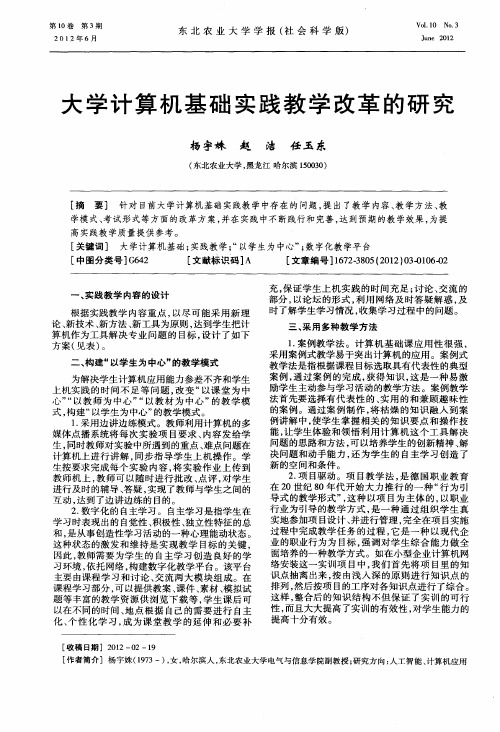 大学计算机基础实践教学改革的研究