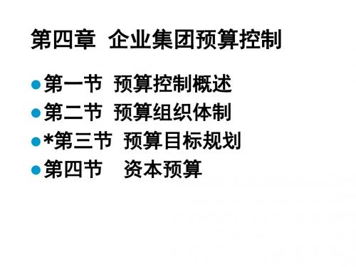 四章节企业集团预算控制