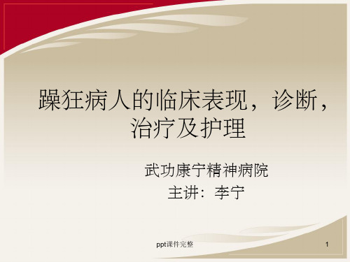 躁狂症的护理1ppt课件