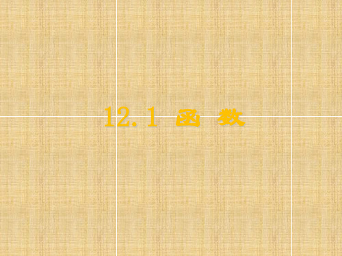 秋沪科版八年级数学上册课件：12.1 函数 (共13张PPT)