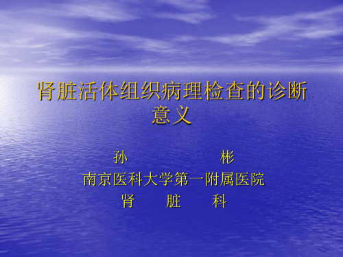 肾脏活体组织病理检查的诊断意义