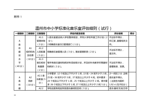 温州市中小学标准化音乐室评估细则(试行)