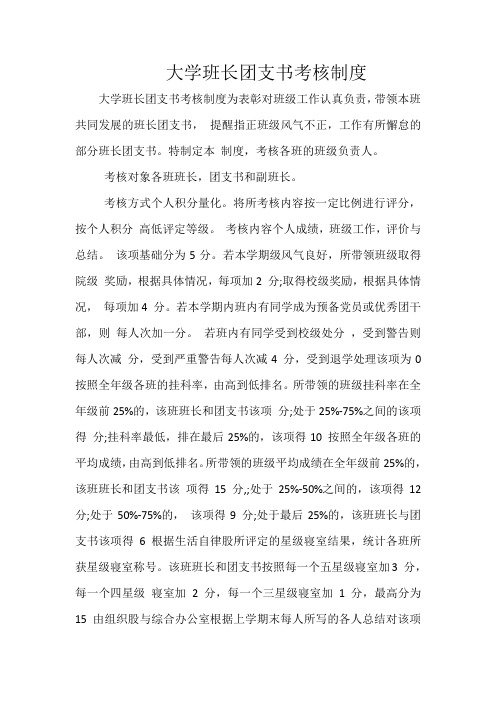 大学班长团支书考核制度