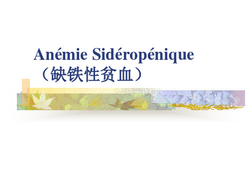 法文班 缺铁性贫血-精品医学课件