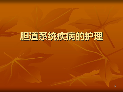 胆道系统疾病的护理ppt课件