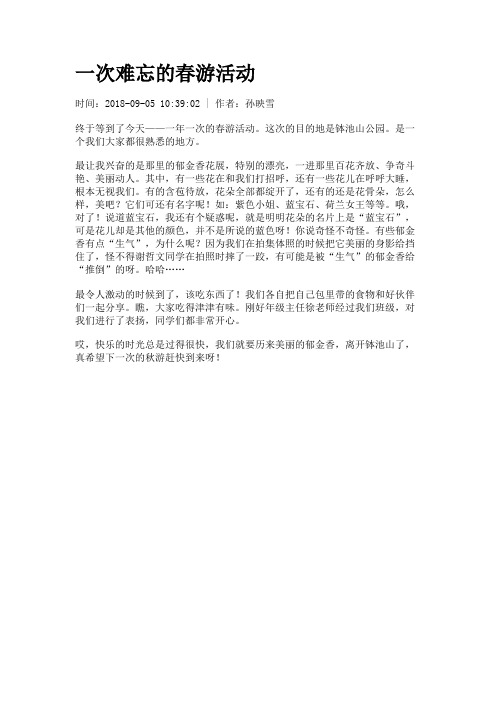 一次难忘的春游活动