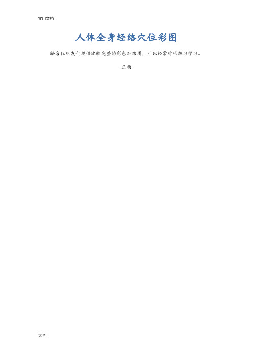 人体全身经络穴位彩图