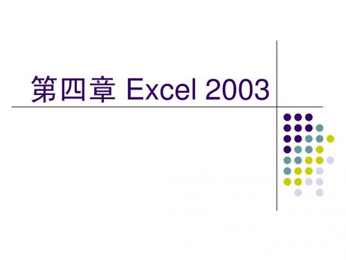 第4章 Excel 2003