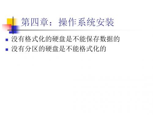 计算机安装与维护课件安装与维修12分区格式化(精)