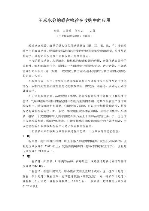 玉米感官检验