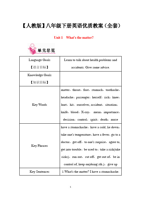 【人教版】八年级下册英语优质教案(全套)