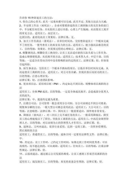 告诉你15种辞退员工的方法