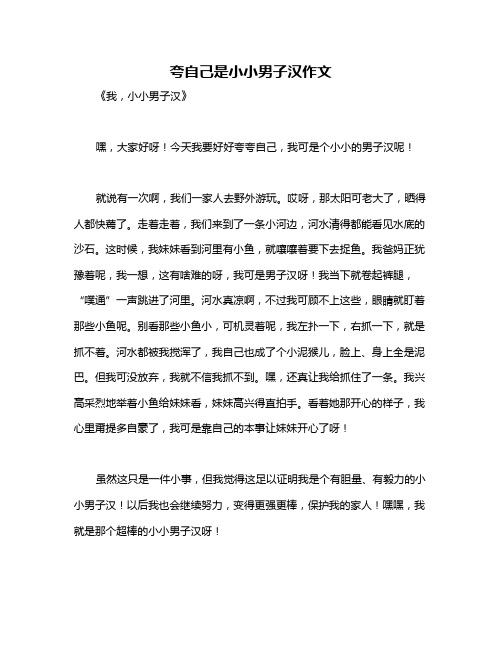 夸自己是小小男子汉作文