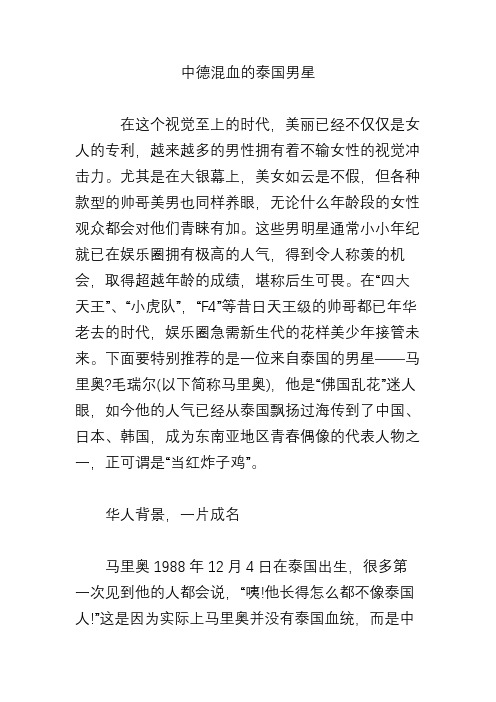 中德混血的泰国男星