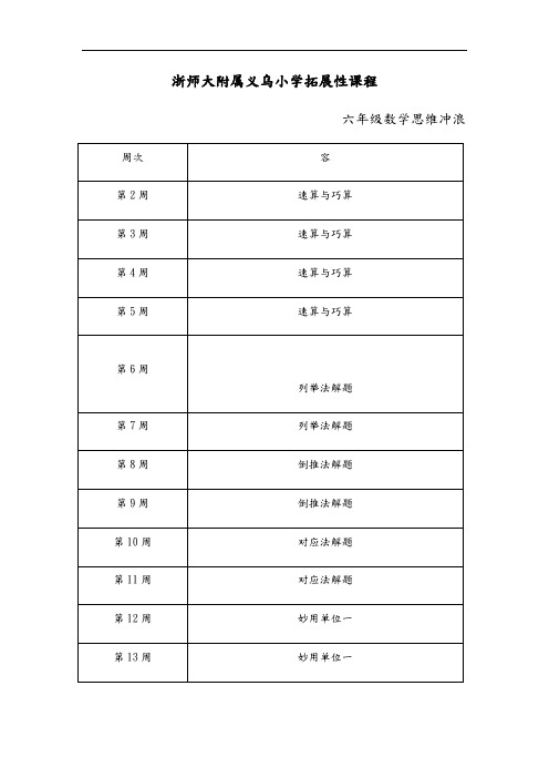 六年级思维冲浪题