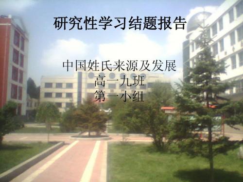 研究性学习结题报