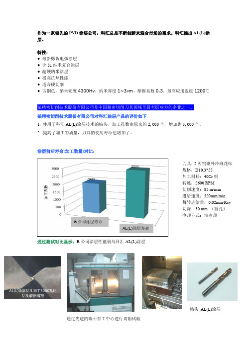 科汇纳米最新PVD涂层 AL(L)涂层介绍